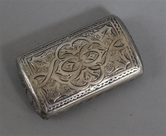 A Victorian silver snuff box, Frederick Marson, Birmingham, 1880, 46mm.